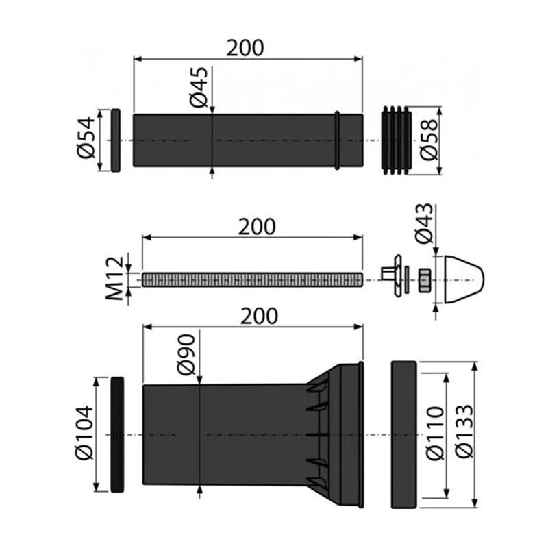 Комплект для подключения унитаза к инсталляции AlcaPlast M900