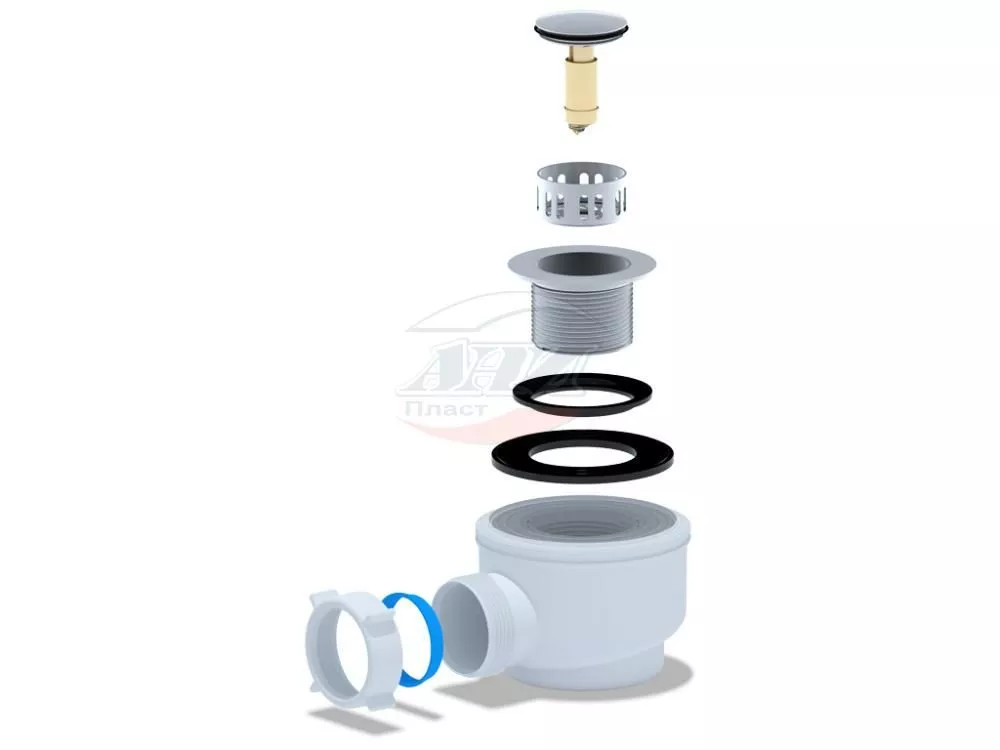 Сифон  Ани 40 (1&quot1/2) д/душ.поддона 50/60 хром клик-кляк E410CL