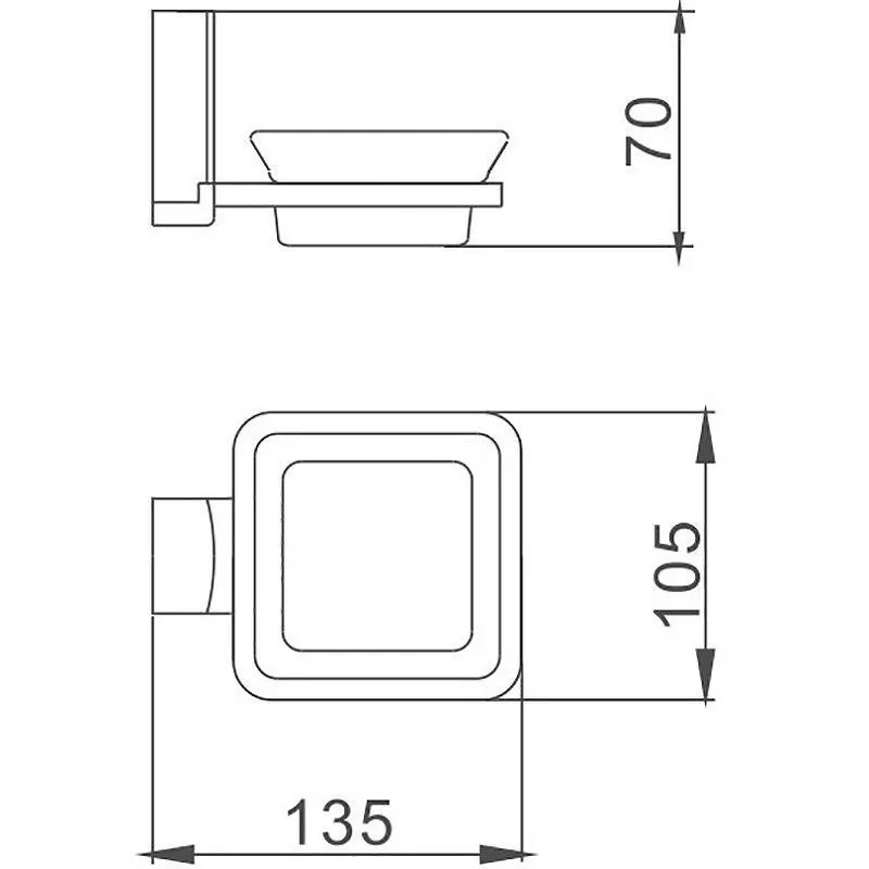 Мыльница стекло хром Хайба HB8802