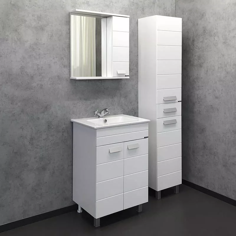 Тумба  60см 2дв белый матовый Comforty Модена М с рак Quadro 00-00001483	