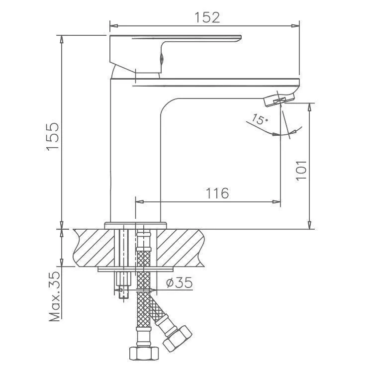 Смеситель для раковины 11см Хайба HB10505 