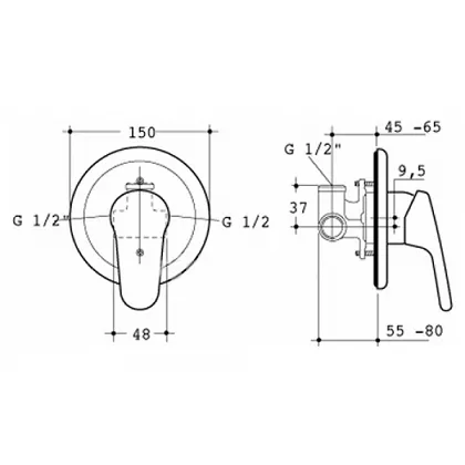 Смеситель с гиг душем встраиваемый Ideal Standard CeraPlan B0040AA