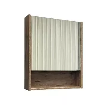 Зеркало-шкаф 60ш-70в-14г 1дв 2полки дуб темный Comforty Марио 00-00004158