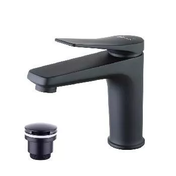 Смеситель для раковины 12см с д/к черный Lemark Bronx LM3706BL