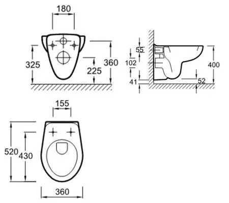 Унитаз подвесной JACOB DELAFON Mideo + сиденье микролифт E4345G-00 + 4393K-00