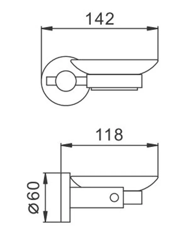 Мыльница стекло хром Хайба HB8302