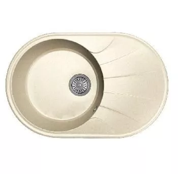 Мойка камень врез 480-740 овал 197мм латте Dr.Gans Smart Виола 740 25.140.C0740.403