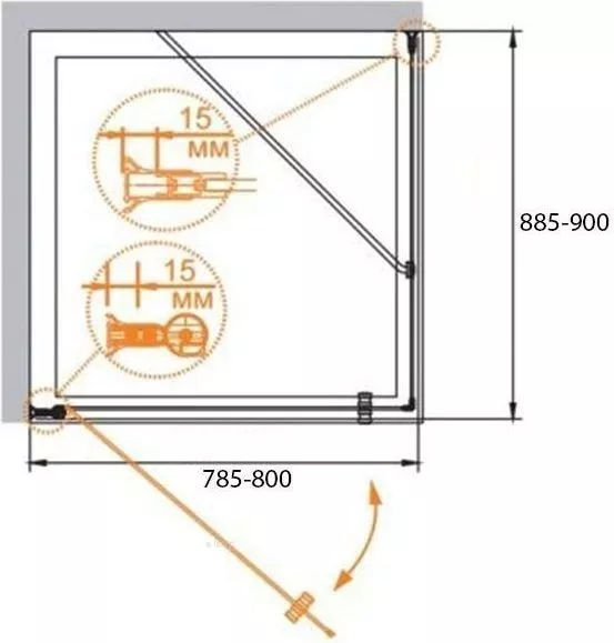 Дверь душевая CEZARES Royal Palace A-80-CP-Br Royal Palace A-80-CP-Br