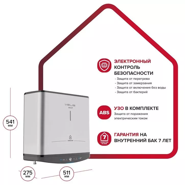 Водонагреватель накопит 30л плоский универс нерж Ariston ABSE VLS PRO INOX PW 3700677