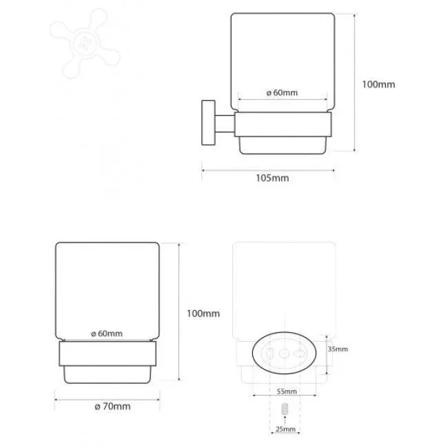 Стакан стекло хром Bemeta Oval 118410011