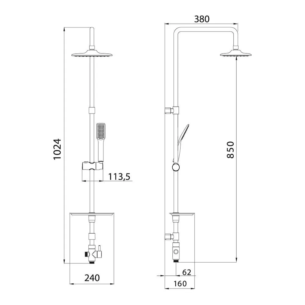 Душевой гарнитур тропич душ лейка мыльница квадрат Lemark LM8804C