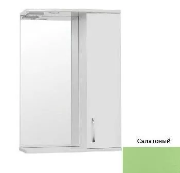 Зеркало-шкаф 55ш-80в-16г 1дв 2полки салатовый Линия Стиля Панда 55