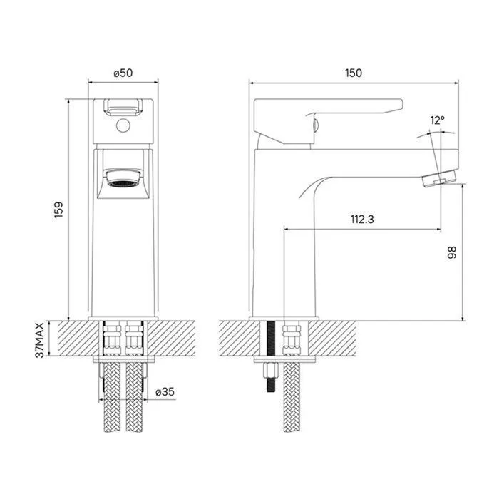 Смеситель для раковины 11см Iddis Sena SENSB00i01
