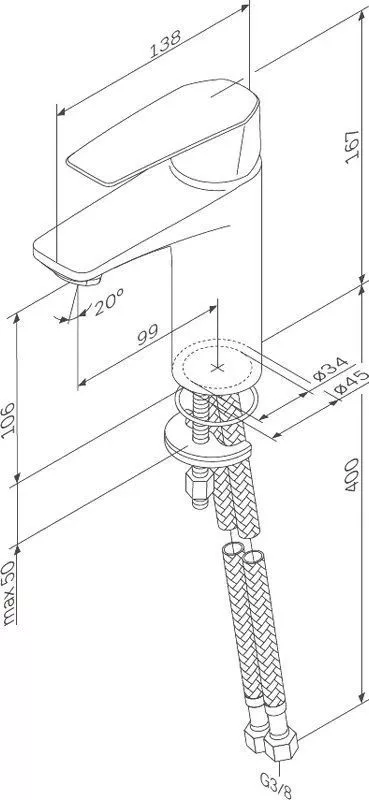 Смеситель для раковины 10см черный AM.PM Gem F90A02122