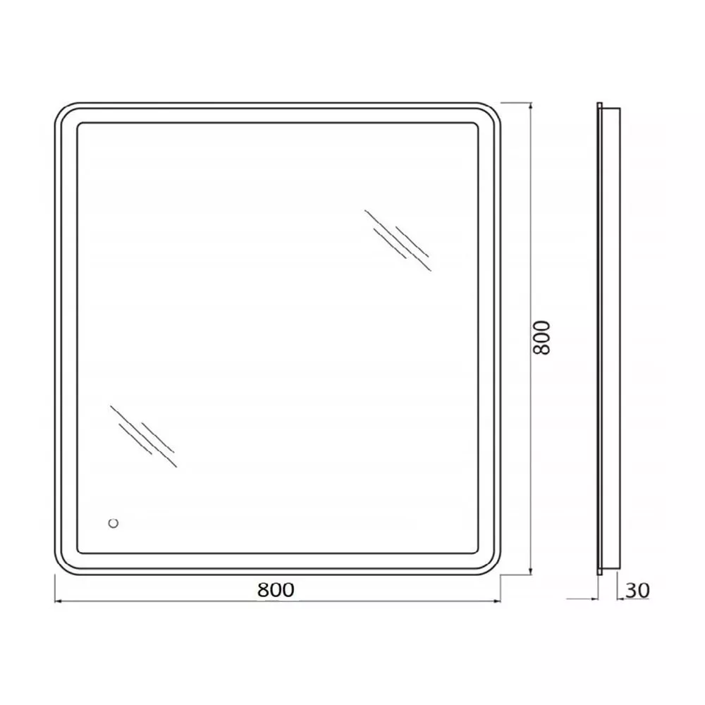 Зеркало 80ш-80в-3г свет сенсор Belbagno SPC-MAR LED SPC-MAR-800-800-LED-TCH