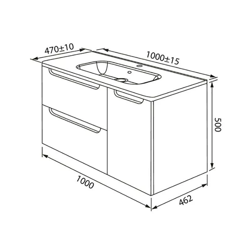 Тумба подвесная  100см 2ящ Iddis Edifice c рак 0101000i28 EDI10W1i95K