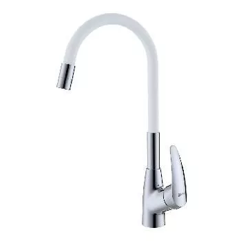Смеситель для кухни гибкий силикон белый/хром Lemark Linara LM0415C-White