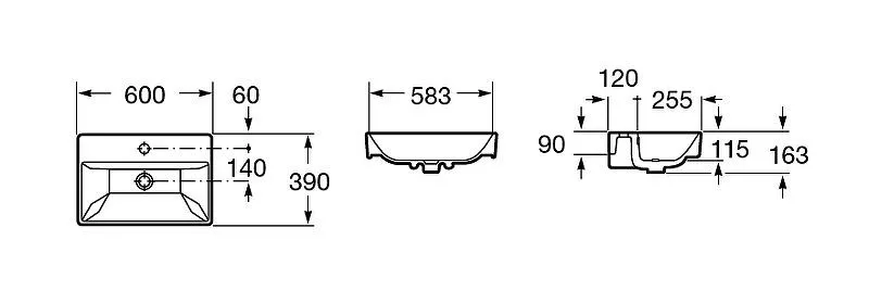Раковина мебельная  60см Roca Oleta к тумбе A857639501 3274C400Y