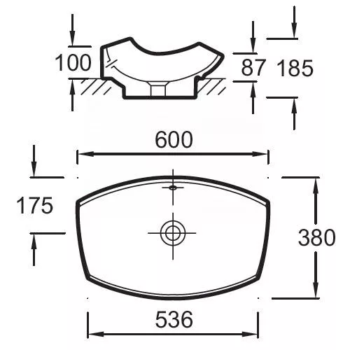 Раковина JACOB DELAFON Leaf** 60x38см встраиваемая для мебелиРСП E1186-00