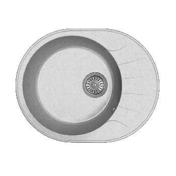 Мойка камень врез 460-580 овал 197мм серый Dr.Gans Smart Виола 580 25.140.B0580.408