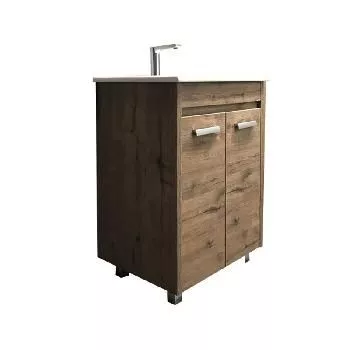 Тумба  60см 2дв дуб темный Comforty Марио с рак Санита Luxe Quadro 00-00004155 