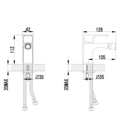 Смеситель для биде Lemark plus Factor LM1608C