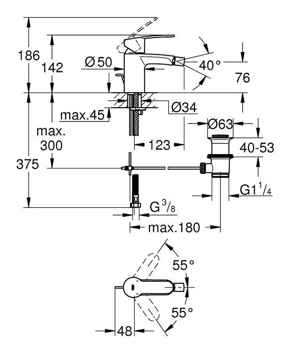 Смеситель  GROHE Eurostyle Cosmopolitan  биде  33565002