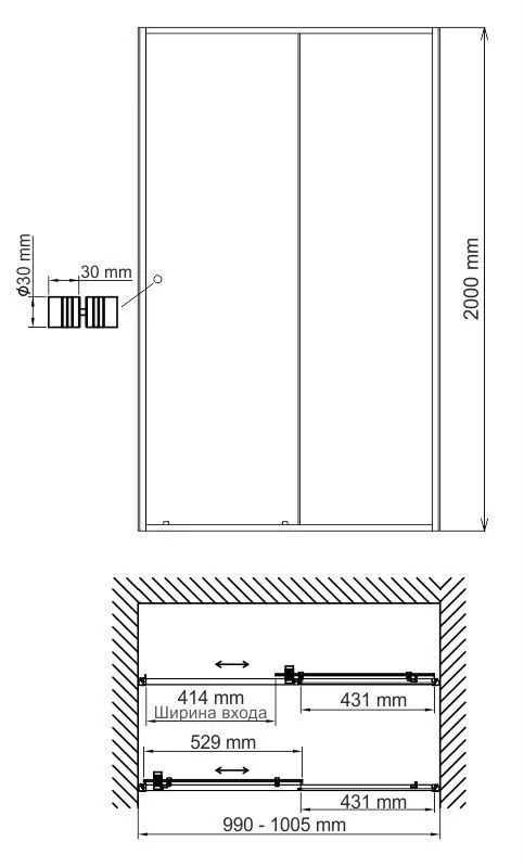 Душевая дверь WasserKRAFT Rhin 44S  44S12