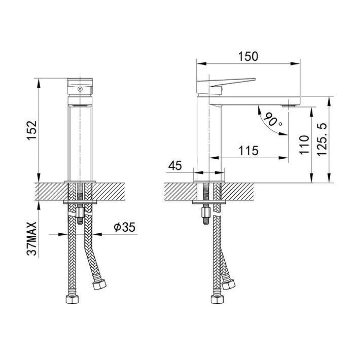 Смеситель для раковины 11см Iddis Bridge BRDSB00i01