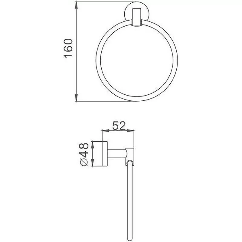 Полотенцедержатель кольцо хром Хайба  HB1704