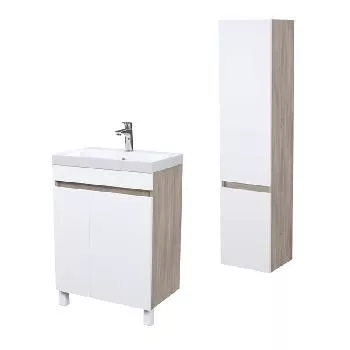 Комплект тумба 60см 2дв ясень шимо/белый с рак Optima Home с подвес пеналом 35см Iddis Zodiac ZOD35A0i97+ZOD6ADFi95K