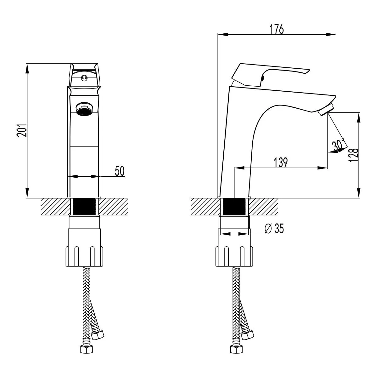 Смеситель для раковины 14см Lemark Unit  LM4537C