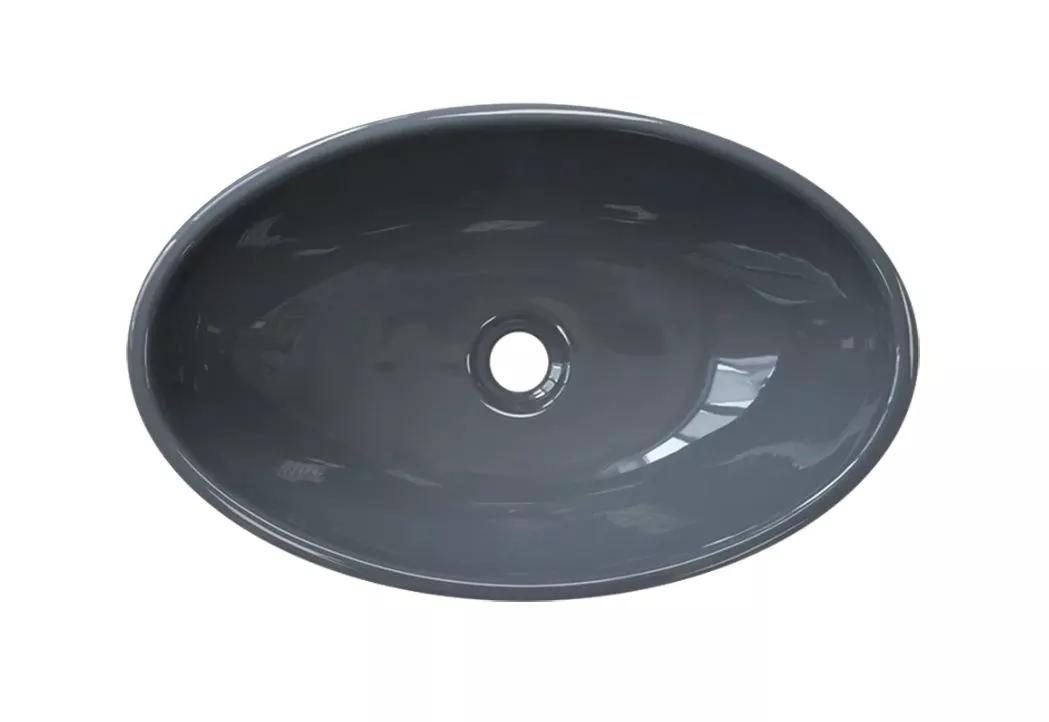 Раковина накладная 54/35см овал серая Санита Luxe Ringo Color Grey RNGSLWB14