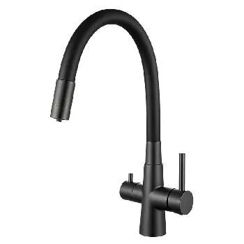 Смеситель для кухни под фильтр гибкий силикон оружейная сталь Avrora Kitchen AV9008GM