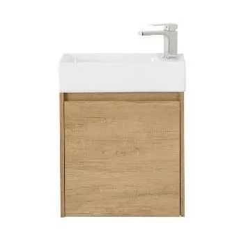 Тумба подвесная  50см 1дв левая дерево Belbagno Kraft Mini с рак 7045-KL (Rovere Nebrasca Nature) KRAFT MINI-500/260-1A-SO-RNN-L + 7045-KL