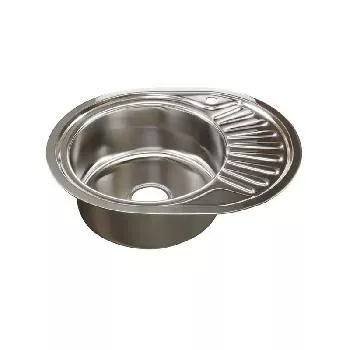 Мойка нерж врез 450г-570ш овал левая 0,6/160мм сифон Mixline 528190