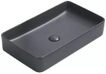 Раковина накладная 60/35см прямоуг серый CeramaLux 78189MDH-2