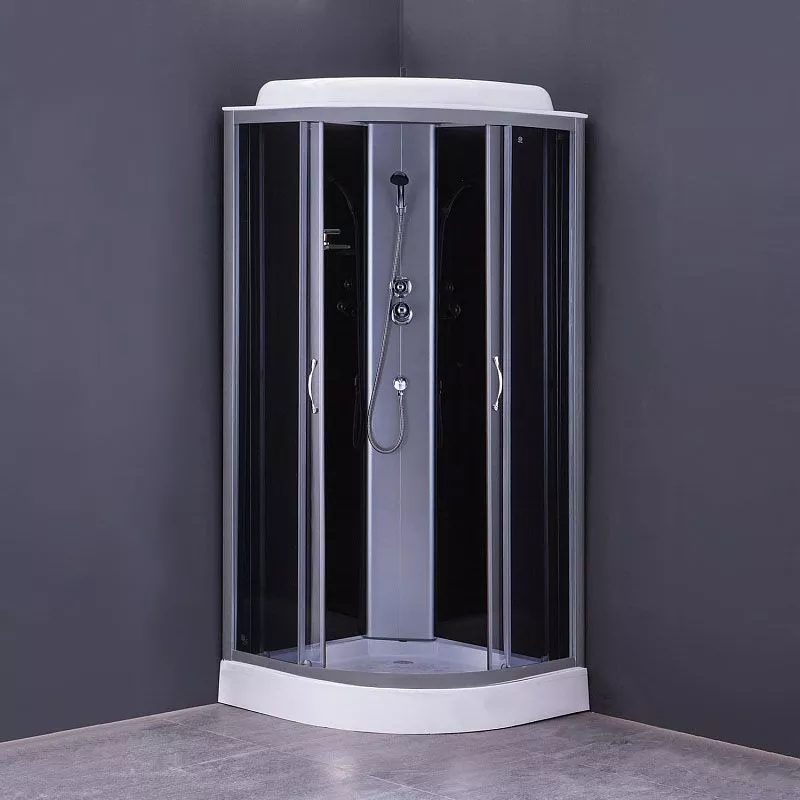 Кабина  80х80 н/п Черные стенки+Тонированные стекла Loranto для опта CS-6681G 80*80*215