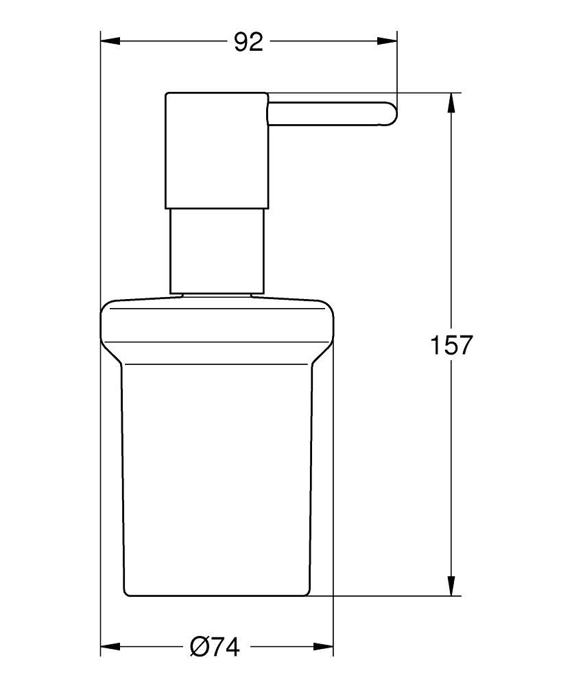 Дозатор жидкого мыла подвесной 160мл без держателя стекло хром Grohe Essentials 40394001