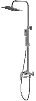 Смеситель для ванна/душ с лейкой тропический дождь поворотный пепельный Хайба НВ24533-3