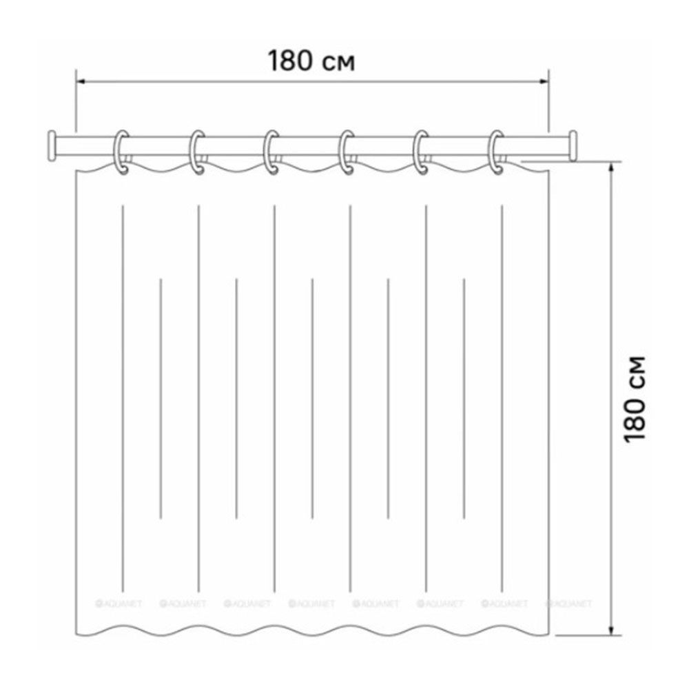 Штора для ванной комнаты 180-180см черно-серый узор Хайба HB75005