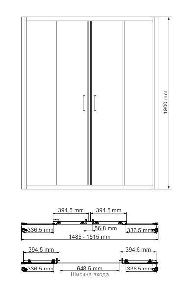 Душевая дверь WasserKRAFT Lippe 45S 45S08