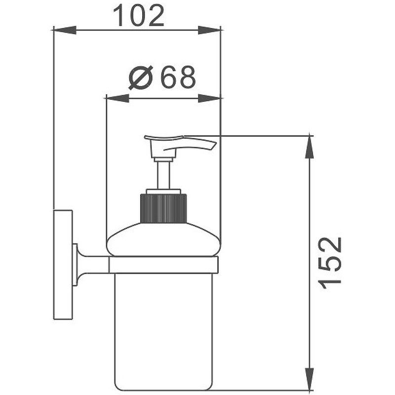 Дозатор жидкого мыла подвесной 300мл стекло хром Хайба  HB1927