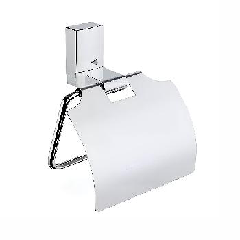 Держатель туалетной бумаги с крышкой хром Хайба HB8803