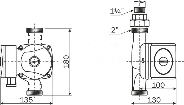 Насос цирк 32-80 180 частотный без кабеля Акварио PRIME-B1-328-180 5038