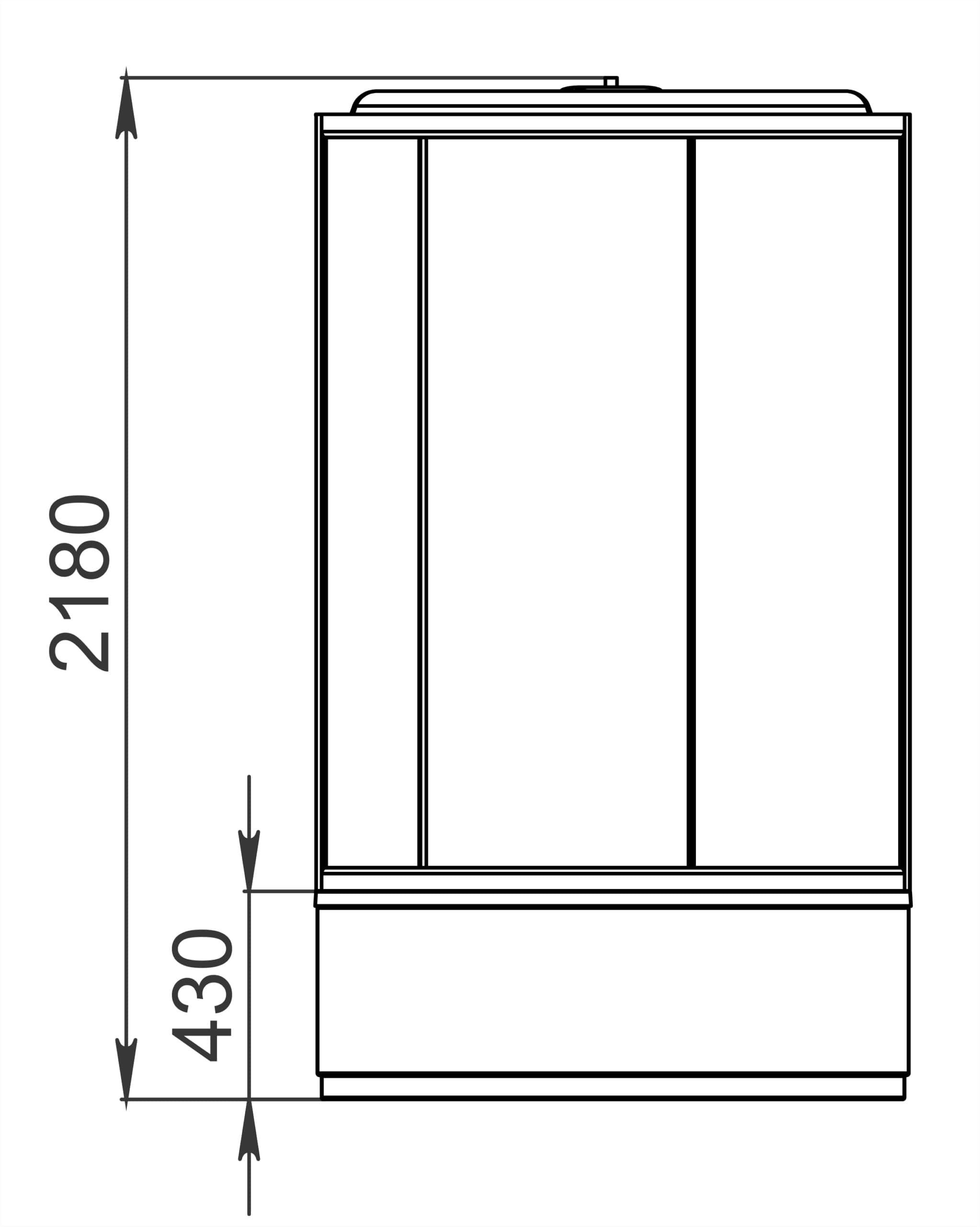 Кабина 100х100 в/п Белые стенки+Матовые стекла Domani-Spa Simple 110 high DS01Sm110HWM00-V1.2