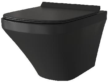 Унитаз подвесной GROSSMAN 54x37x36,5 без ободка, в комплекте с сиденьем м/л, черный матовый GR-4440BMS