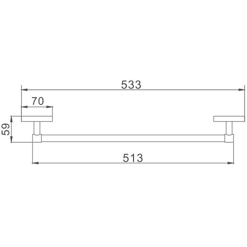 Полотенцедержатель 1 уровень хром Хайба HB1901-1